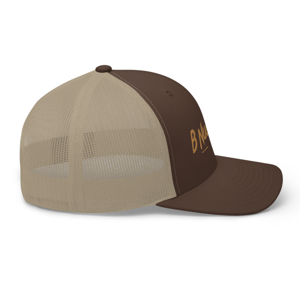 B NudeTRal "Neutral Writing Trucker" Hat