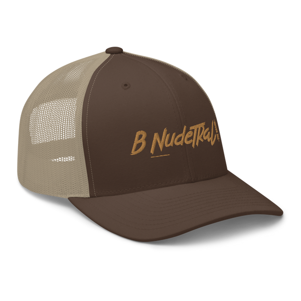 B NudeTRal "Neutral Writing Trucker" Hat