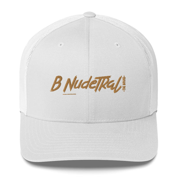 B NudeTRal "Neutral Writing Trucker" Hat